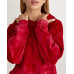 Жіночий велюровий костюм із капюшоном Вишневий, XXL