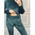 Жіночий спортивний велюровий костюм Смарагдовий, L Жіночий спортивний велюровий костюм Смарагдовий, L