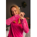 Жіночий спортивний велюровий костюм Малиновий, XXL