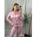 Комплект шовковий трійка сорочка з шортами та штанами Зефірний, M