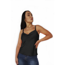 Базова майка жіноча хомут, шовк, Чорний, 2XL