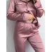 Комплект шовковий трійка сорочка з шортами та штанами Темна пудра, L Комплект шовковий трійка сорочка з шортами та штанами Темна пудра, L