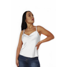 Базова майка жіноча хомут, шовк, Білий, 4XL