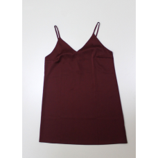 Жіноча нічна шовкова сорочка на регульованих бретельках. XS/S, Бордо