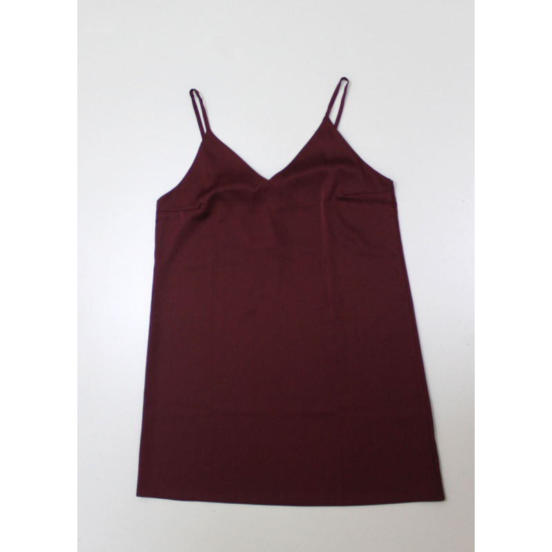 Жіноча нічна шовкова сорочка на регульованих бретельках. XS/S, Бордо Жіноча нічна шовкова сорочка на регульованих бретельках. XS/S, Бордо