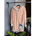 Махровий халат жіночий Персиковий, 3XL