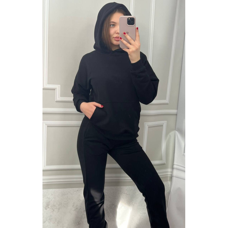 Костюм спортивний жіночий трьохнитка петля Чорний, XL