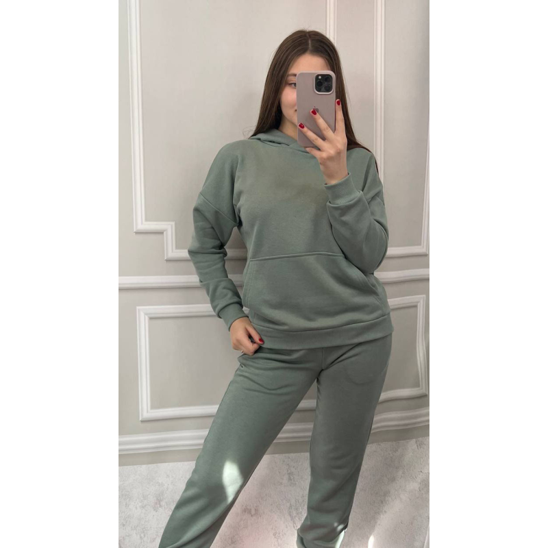 Костюм спортивний жіночий трьохнитка петля Олива, M Костюм спортивний жіночий трьохнитка петля Олива, M