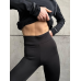 Жіночі утеплені флісом легінси зі штрипками Чорний, S