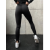 Жіночі утеплені флісом легінси зі штрипками Чорний, XL