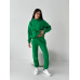 Жіночий спортивний теплий костюм оверсайз на флісі M, Зелений