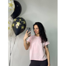 Базова футболка жіноча однотонна Світло-рожевий, M