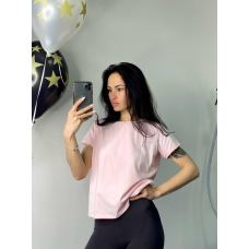Базова футболка жіноча однотонна Світло-рожевий, L