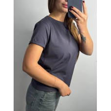 Базова футболка жіноча однотонна Графіт, XL