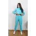 Костюм жіночий теплий спортивний на флісі кофта на змійці Блакитний, 42/44