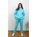 Костюм жіночий теплий спортивний на флісі кофта на змійці Блакитний, 42/44