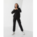 Жіночий спортивний теплий костюм оверсайз чорний, XXL