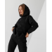 Жіночий спортивний теплий костюм оверсайз чорний, XXL