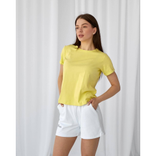 Базова футболка жіноча однотонна Лимонний, XL