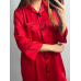 Жіноча нічна сорочка подовжена шовкова. L, Червоний