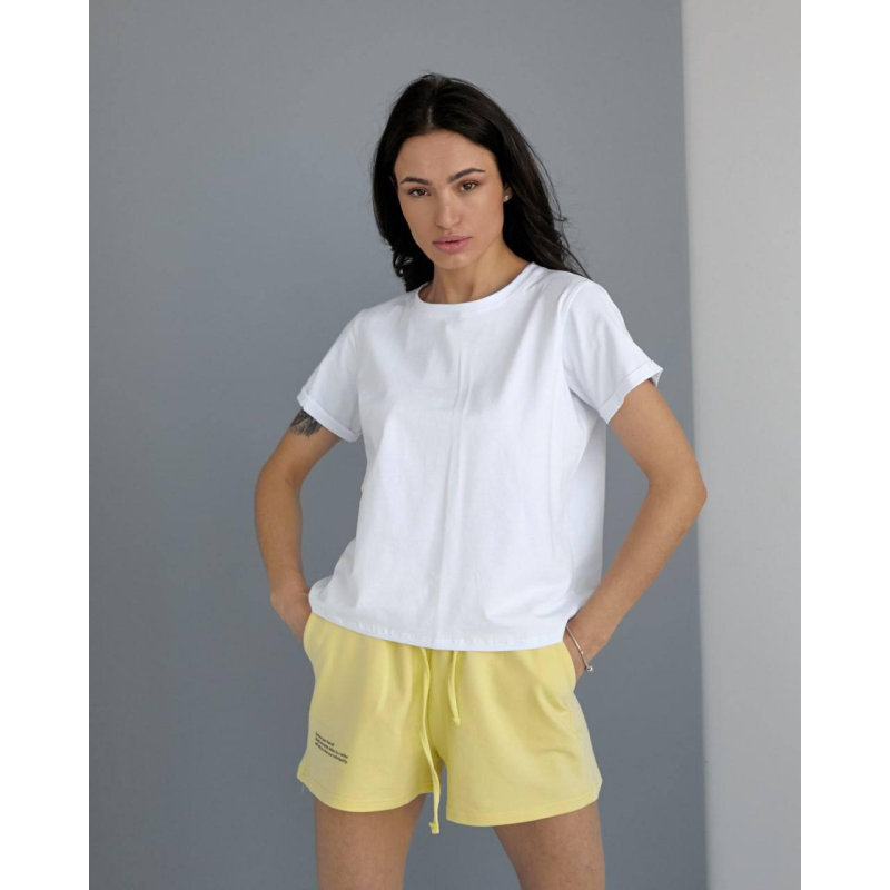 Базова футболка жіноча однотонна біла, M