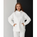 Жіночий спортивний теплий костюм оверсайз молочний, M