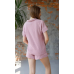 Піжама жіноча муслінова шорти та сорочка, S, Темно-рожевий