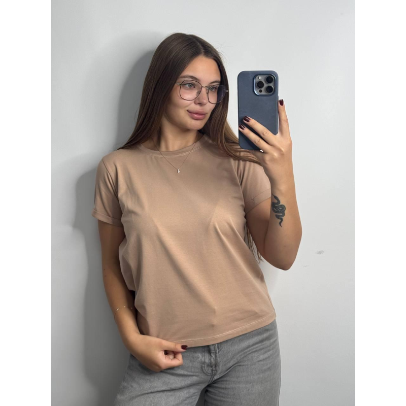 Базова футболка жіноча однотонна Беж, M