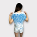 Піжама жіноча з шортами бавовна, Блакитний, L/XL