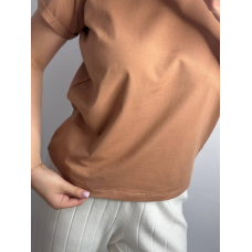 Базова футболка жіноча однотонна Кемел, M