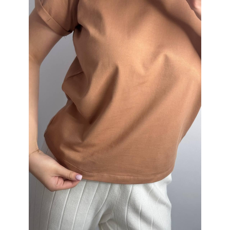 Базова футболка жіноча однотонна Кемел, M