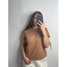 Базова футболка жіноча однотонна Кемел, L