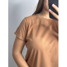 Базова футболка жіноча однотонна Кемел, XXL