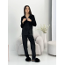 Костюм з плюшевого велюру на ґудзиках із двома кишенями.  XS, Чорний