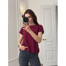 Базова футболка жіноча однотонна Марсал, S