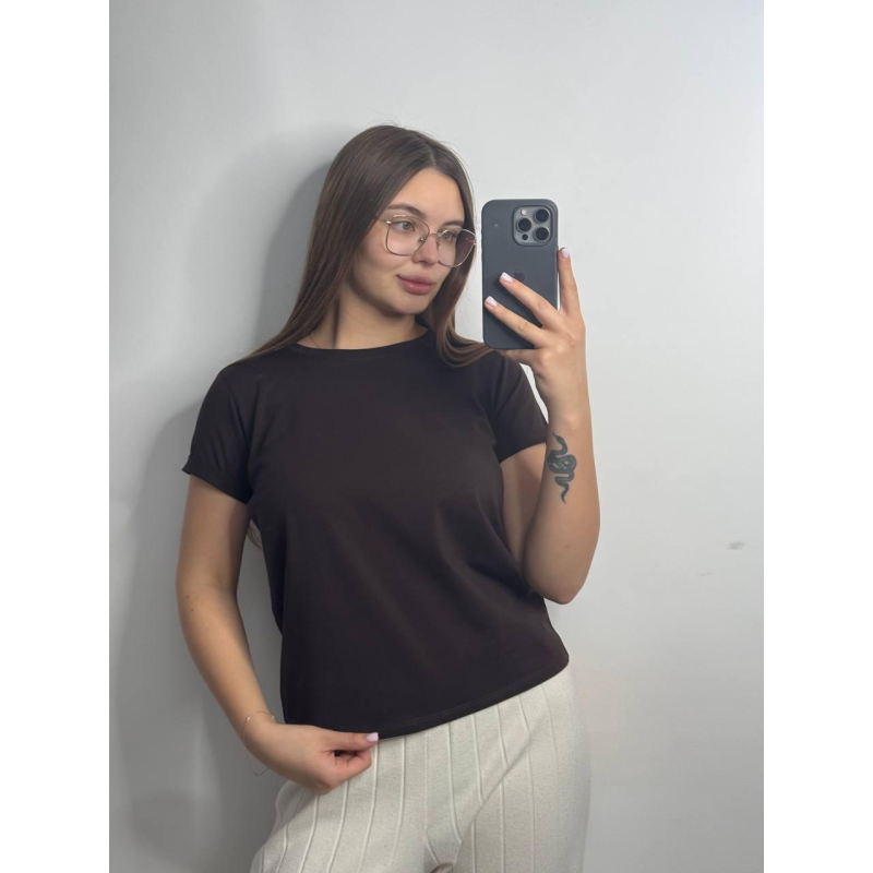 Базова футболка жіноча однотонна Брауні, XXL