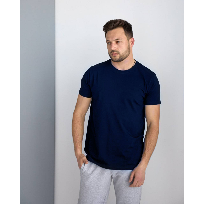 Футболка чоловіча котон Темно-синій, M