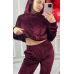 Жіночий спортивний костюм з капюшоном, M, Бордо Жіночий спортивний костюм з капюшоном, M, Бордо