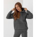 Жіночий спортивний теплий костюм оверсайз графіт, XS Жіночий спортивний теплий костюм оверсайз графіт, XS