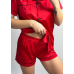 Червона шовкова піжама з шортами Червоний ч/к, S
