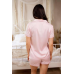 Коплект жіночій шовковий сорочка з шортами Рожевий б/к, XXL
