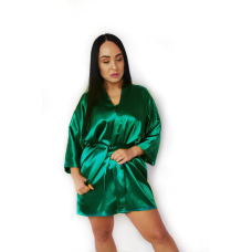 Комплект халат і піжама жіноча майка+шорти, зелений 4XL