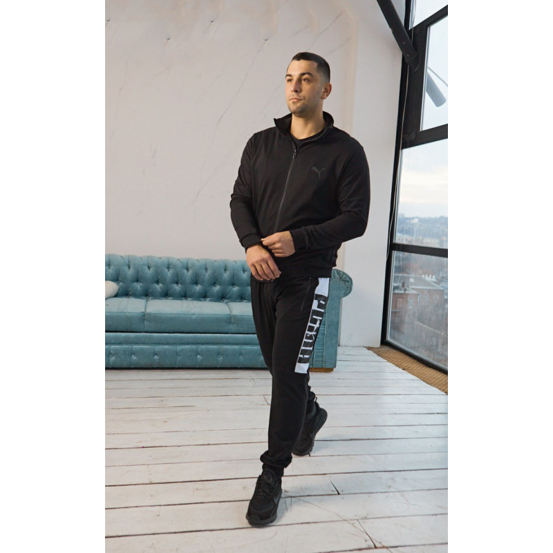 Спортивний костюм чоловічий весна/осінь із написом Чорний, 50