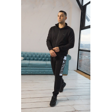 Спортивний костюм чоловічий весна/осінь із написом Чорний, 52