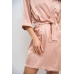 Халат жіночий шовковий під пояс L, Беж