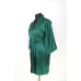 Халат жіночий шовковий під пояс довжина 90см Зелений M/L