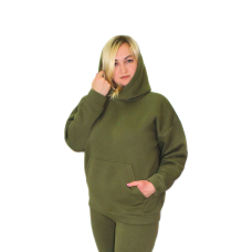 Жіноче худі на флісі, батал Хакі, 4XL/5XL