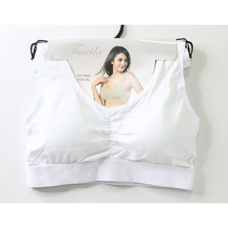 Бюстгальтер топ з широкою гумкою, білий, 65-70 (чашка АА-A-В)