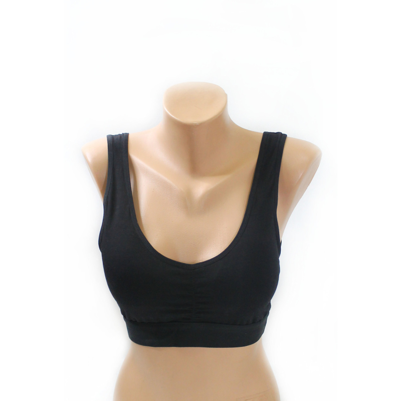 Бюстгальтер топ з широкою гумкою, чорний, 70-75 (чашка А-В-C)