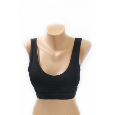 Бюстгальтер топ з широкою гумкою, чорний, 80-90 (чашка В-С-D)